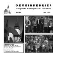 gemeindebrief - Evangelische Kirchengemeinde Calw-Stammheim