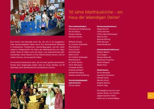 Festschrift 50 Jahre Matthäuskirche - Dietrich-bonhoeffer-gemeinde.de