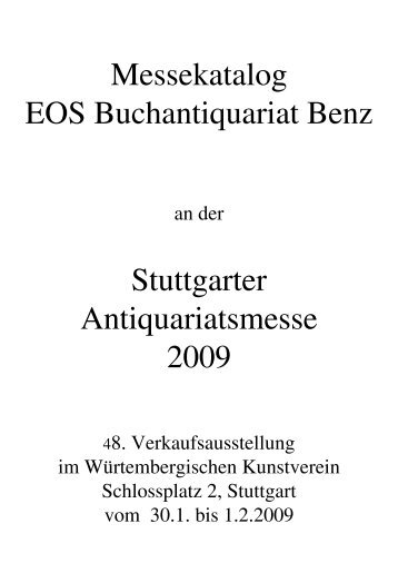 Messekatalog EOS Buchantiquariat Benz Stuttgarter ...