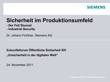 24.11.2011 XIV. ZOES-Forum, Fichtner - Zukunftsforum Öffentliche ...