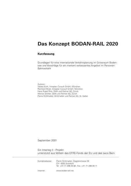 Kurzfassung Studie BODAN-RAIL 2020 - Vorarlberg