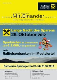 29. Oktober 2012 - Raiffeisenbank Region Mank