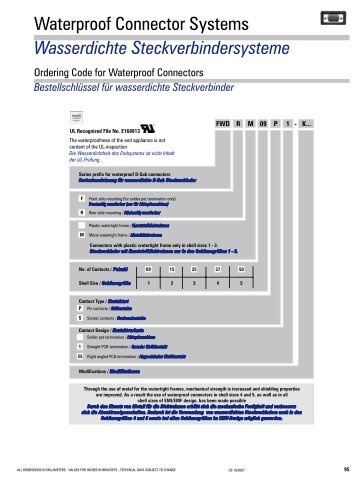 Waterproof Connector Systems Wasserdichte ... - Elfa