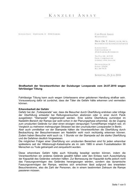 Verantwortliche Strafbar Wegen Fahrlssiger Ttung - Rechtsanwalt