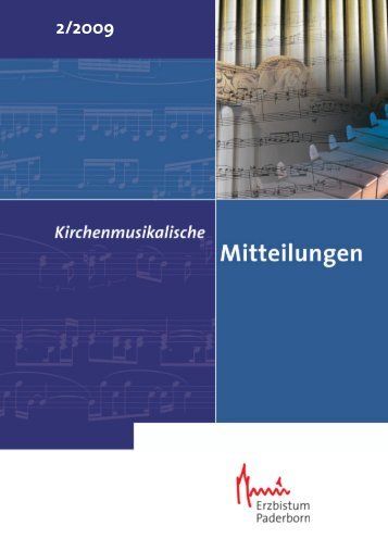 Inhalt IPD_ 2_2009.indd - Kirchenmusik im Erzbistum Paderborn