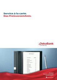Preisverzeichnis, DekaBank Deutsche Girozentrale Luxemburg S.A. ...
