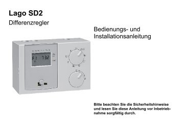 Bedienungsanleitung Lago SD2 (PDF) - comfortcontrols.at