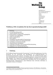 Wolfsberg AML-Grundsätze für das Korrespondenzbankgeschäft