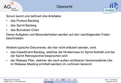 PECO: Scrum-Übersicht, (C) Peterjohann Consulting, 2013