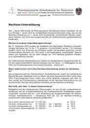 Nachlass-Unterstützung - Pharmazeutische Gehaltskasse