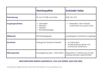 Homöopathie Schüssler Salze - Netzwerk Homöopathie Basel