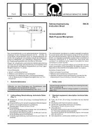 LEYBOLD DIDACTIC GMBH Gebrauchsanweisung 586 26 ...