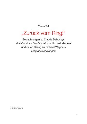 „Zurück vom Ring!“ (PDF) - Piano-Duo Tal & Groethuysen
