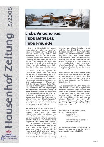 Hausenhof Zeitung 3/2 008