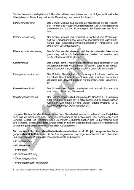 Lehrplan Gesellschaftswissenschaften