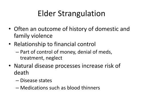 Strangulation and Suffocation