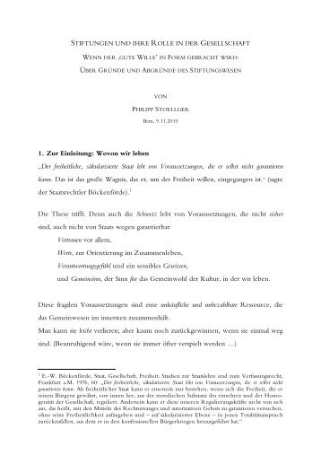 Stoellger, Stiftungen kurz - Aidgovernance.org