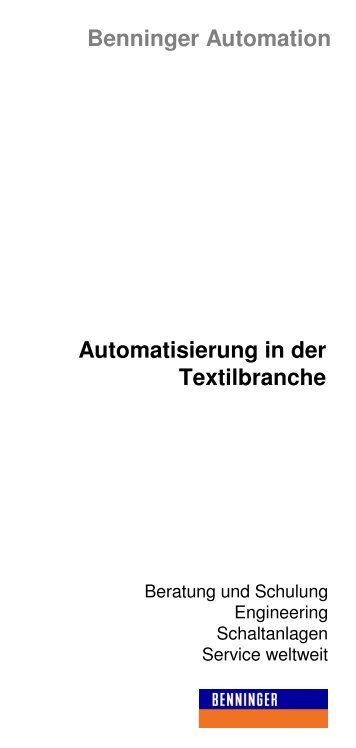 Automatisierung in der Textilbranche Benninger Automation