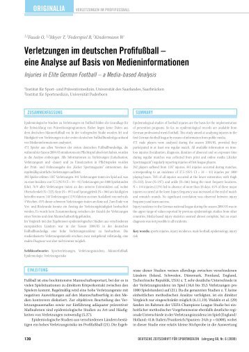 Verletzungen im deutschen Profifußball - Deutsche Zeitschrift für ...