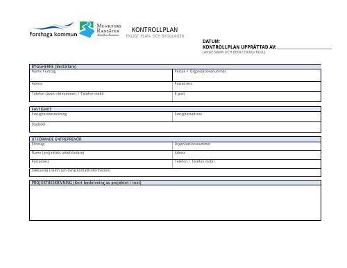 Kontrollplan tom mall