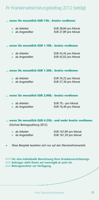 KGKK-Leistungsfolder 2012 - Kärntner Gebietskrankenkasse