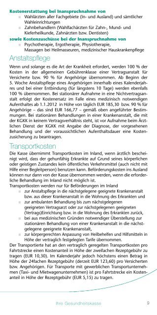 KGKK-Leistungsfolder 2012 - Kärntner Gebietskrankenkasse