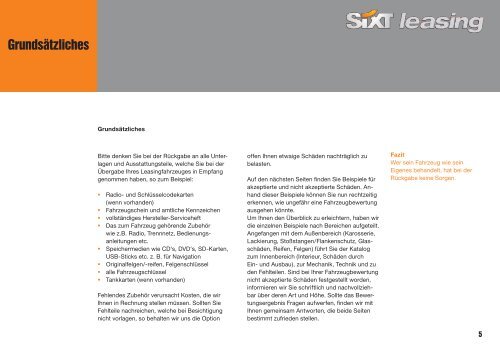 Schadenkatalog - Sixt