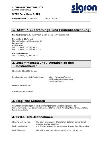 EG-Sicherheitsdatenblatt