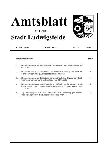 Amtsblatt Nr. 15 / 2012 - Ludwigsfelde