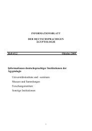 Info - online: Das Informationsblatt der deutschsprachigen Ägyptologie