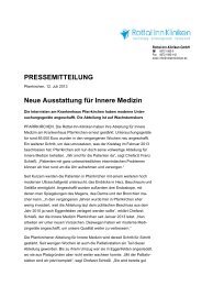 PRESSEMITTEILUNG Neue Ausstattung für Innere Medizin