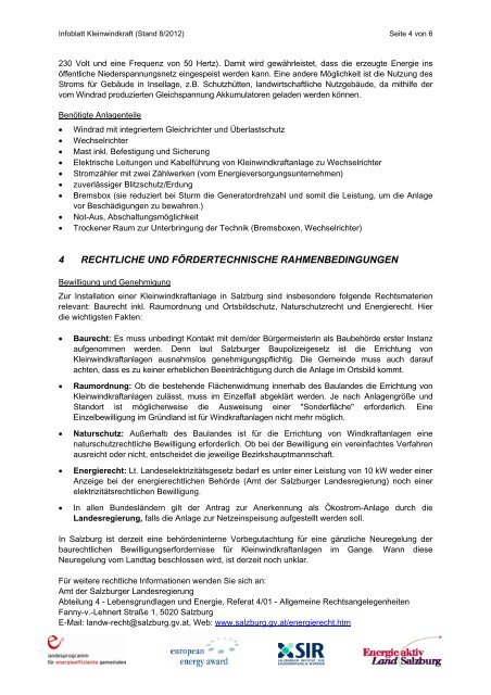 Infoblatt Kleinwindkraft - e5-Salzburg