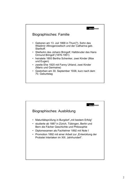 Präsentation zum Vortrag - Zentralbibliothek Solothurn