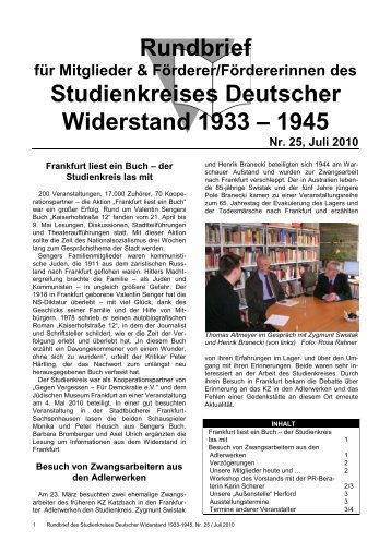 Rundbrief Nr. 25 (Juli 2010) - Studienkreis Deutscher Widerstand ...