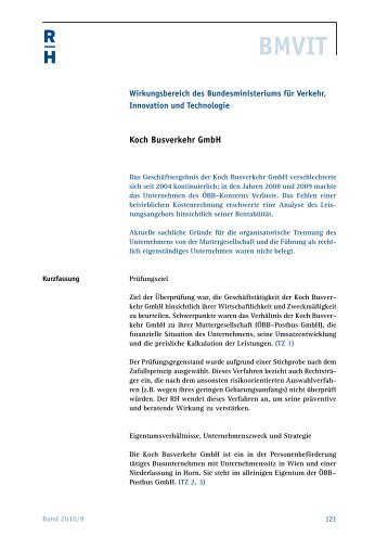 Koch Busverkehr GmbH - Der Rechnungshof