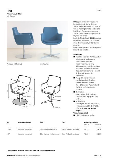 9 Stühle, Barhocker & Sessel SLIM MARGOT ... - FORMvorRAT