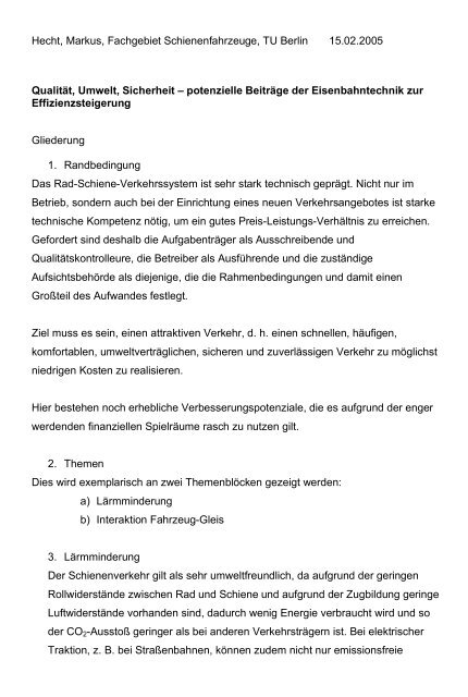 Hecht, Markus, Fachgebiet Schienenfahrzeuge, TU Berlin 15.02 ...