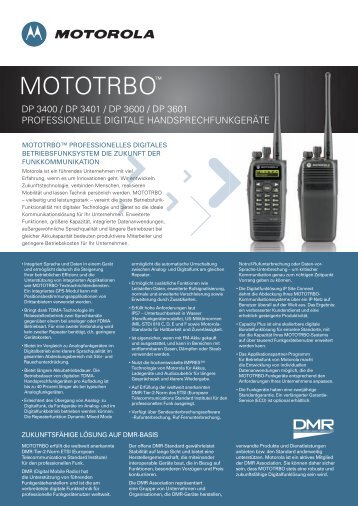 DP 3601 Spec Sheet - Motorola Solutions