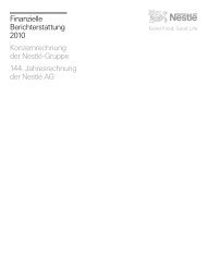 Finanzielle Berichterstattung 2010 Konzernrechnung der Nestlé ...