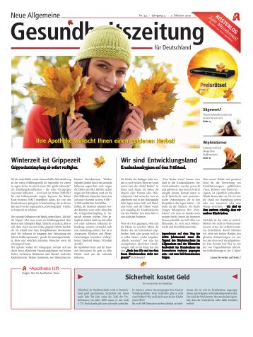 Neue Allgemeine Gesundheitszeitung für Deutschland, Nr . 43 ...