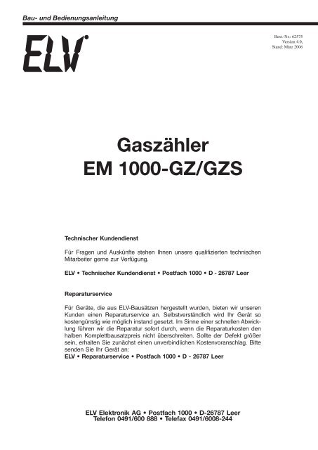 Gaszähler EM 1000-GZ/GZS - TecHome.de
