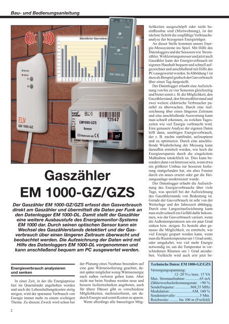 Gaszähler EM 1000-GZ/GZS - TecHome.de