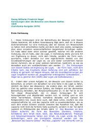 Hegel: Vorlesungen über die Beweise vom Dasein ... - Leo-dorner.net