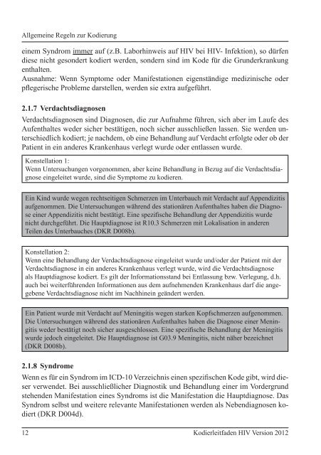 Kodierleitfaden HIV - Kodieren mit Kodierleitfaden