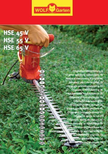 HSE 45 V HSE 55 V HSE 65 V HSE 45 V HSE 55 ... - WOLF-Garten NL