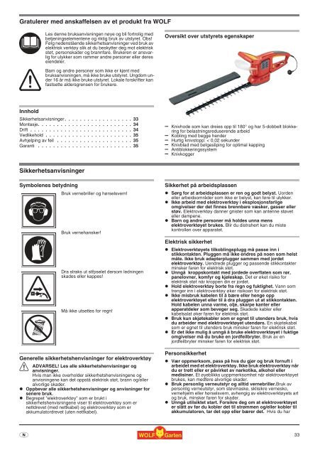 HSE 45 V HSE 55 V HSE 65 V HSE 45 V HSE 55 ... - WOLF-Garten NL