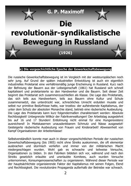 Die revolutionär-syndikalistische Bewegung in Rußland
