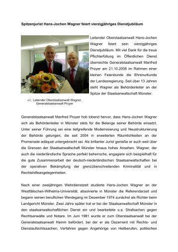 Spitzenjurist Hans-Jochen Wagner feiert vierzigjähriges ...