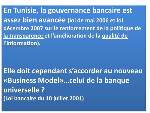 « La bonne gouvernance bancaire : une condition nécessaire pour ...