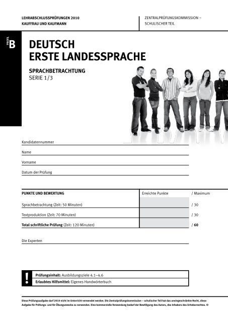 pdf 2010_Deutsch_B_Serie 1_Sprachbetrachtung - KV Schweiz